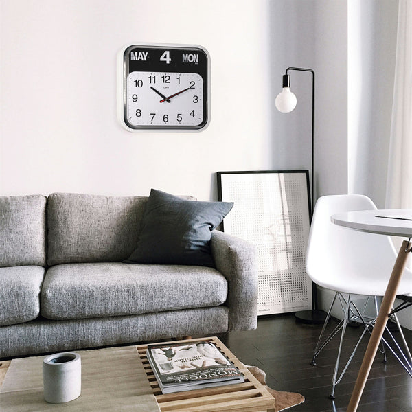Banker's Wall Clock With Calendar Silent Quartz Movement White 43 Centimetres Wall Clocks