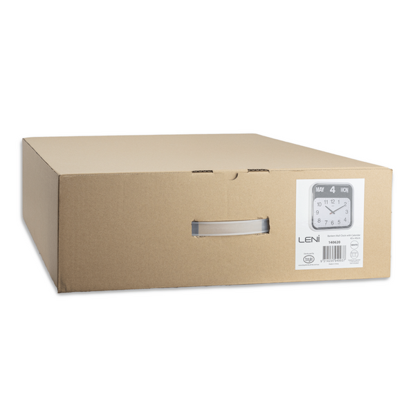 Banker's Wall Clock With Calendar Silent Quartz Movement White 43 Centimetres Wall Clocks