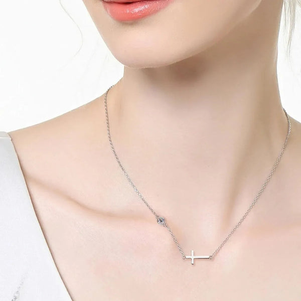 Cross 925 Sterling Silver Moissanite Necklace Necklaces & Pendants
