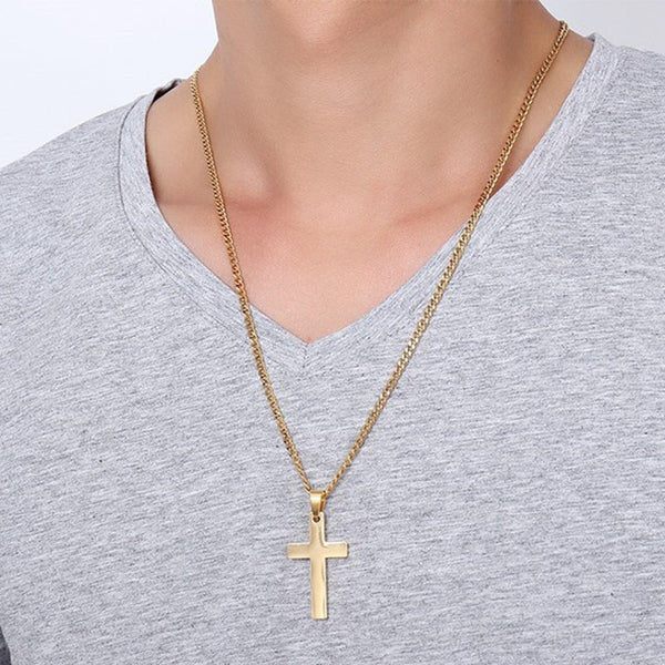 Veile Studios Classic Cross Necklace Men's Pendant Fashion Stainless Steel Jewelry Accessories Necklaces & Pendants