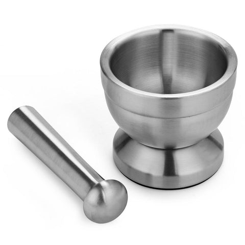 Stainless Steel Mortar Pestle Manual Herb Grinder Kitchen Utensil Mortar & Pestles