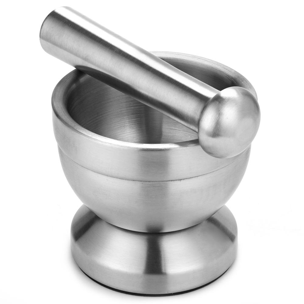 Stainless Steel Mortar Pestle Manual Herb Grinder Kitchen Utensil Mortar & Pestles