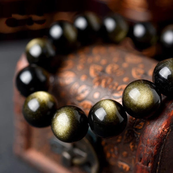 Veile Studios Gold Obsidian Stone Bracelet Bracelets