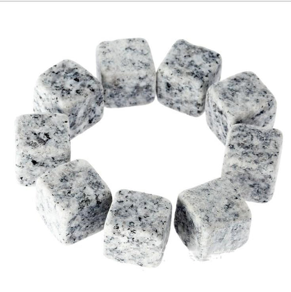 Ice Cubes Trays & Moulds Whisky Stones Marble Granite 9 Pcs Set With Pouch Reusable Ice Cube For Beverage