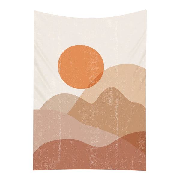 Tapestry Sun Behind The Hill Mural 230X180cm Bohemian Decorative Sheet Art Tapestries
