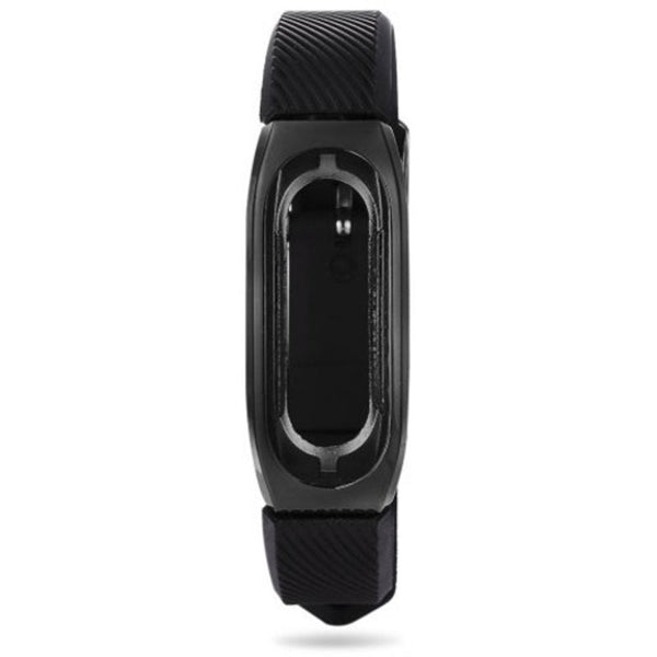 14Mm Rubber Strap Metal Case For Xiaomi Miband 2 Black