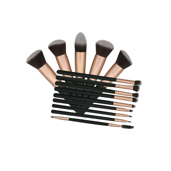 14Pcs Makeup Set Powder Foundation Eyeshadow Up Rose Gold Brushes