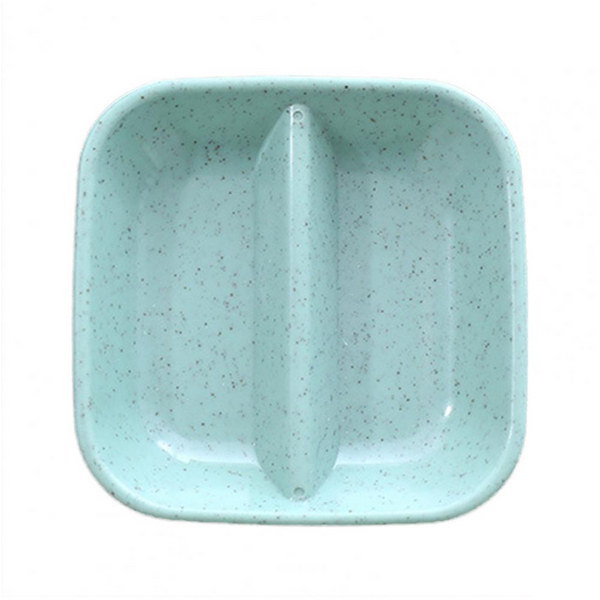 Plates 14Pcs Double Grid Design Snack Plate Wheat Straw Vinegar Soy Sauce Seasoning Dish