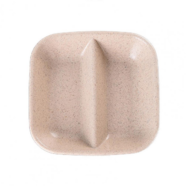 Plates 14Pcs Double Grid Design Snack Plate Wheat Straw Vinegar Soy Sauce Seasoning Dish