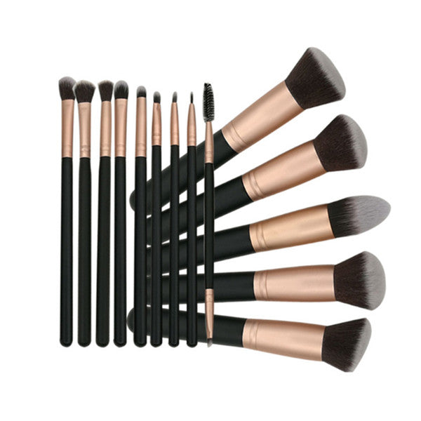 14Pcs Makeup Set Powder Foundation Eyeshadow Up Rose Gold Brushes