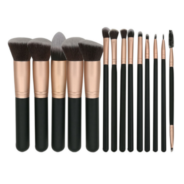 14Pcs Makeup Set Powder Foundation Eyeshadow Up Rose Gold Brushes