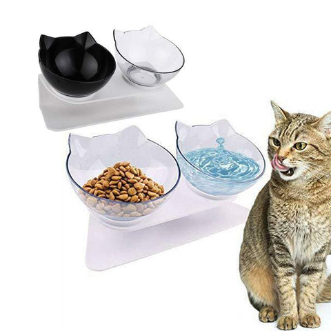 Dishes Feeders & Fountains Pet Bowls Feeders Tilted Elevated Cat For Food And Water