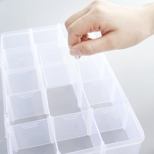 15-Grid Transparent Storage Box For Tape Washi Sticker Sundries Crafts Organizer