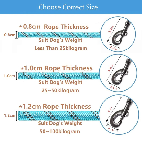 150/200/300 Centimeter Strong Dog Leash Pet Leashes Reflective For Big Small Medium Leads & Head Collars