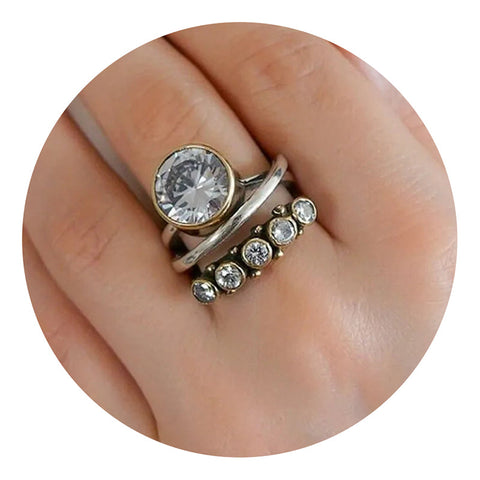 Veile Studios Alloy Three Layered Open Ring Rings