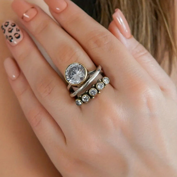 Veile Studios Alloy Three Layered Open Ring Rings