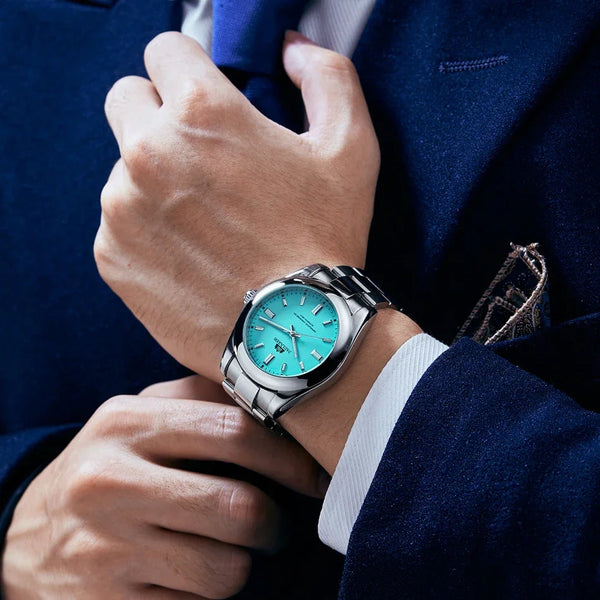 Automatic Watch For Men Mechanical Stainless Steel Luxury Red Yellow Sky Blue Green Colorful Rainbow 41Mm Reloj Hombre Baratos Watches