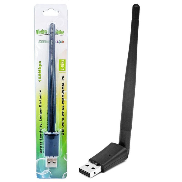 150Mbps Mt7601 Usb Wifi Wireless Network Card Adapter With Antenna For Tv Set Top Box Computer Plastic Metal