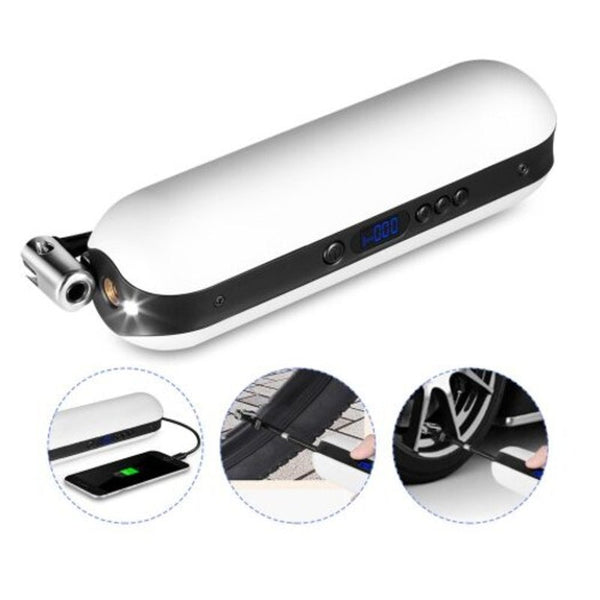 150Psi Rechargeable Inflator Portable Bicycle Electric Cycle Air Pressure Pump Black Pumps