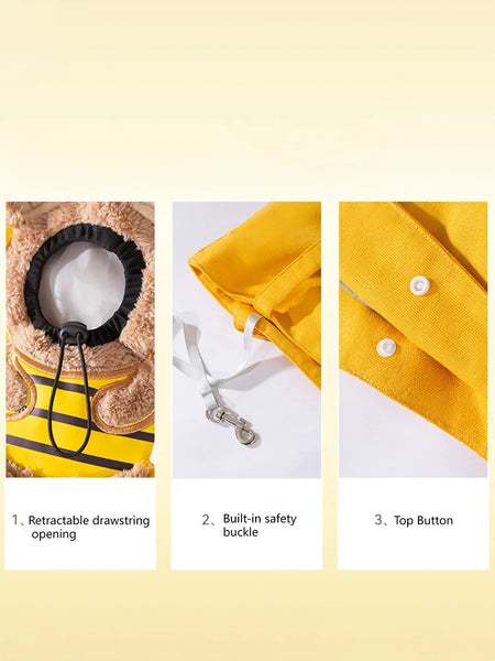 Cute Canvas Outdoor Bag With Exposed Bee Shaped Cat Shoulder Small Dog Tote Pet Transport