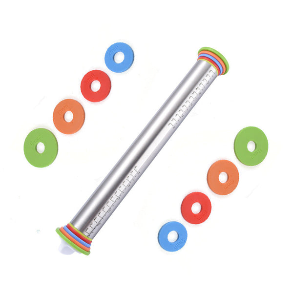 17 Inch Stainless Steel Thickness Rolling Pin With Baking Mat Rolling Pins