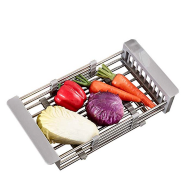 Kitchen Sink Drain Basket Stainless Steel Anticorrosion Flexible Large Capacity Sink Organisers