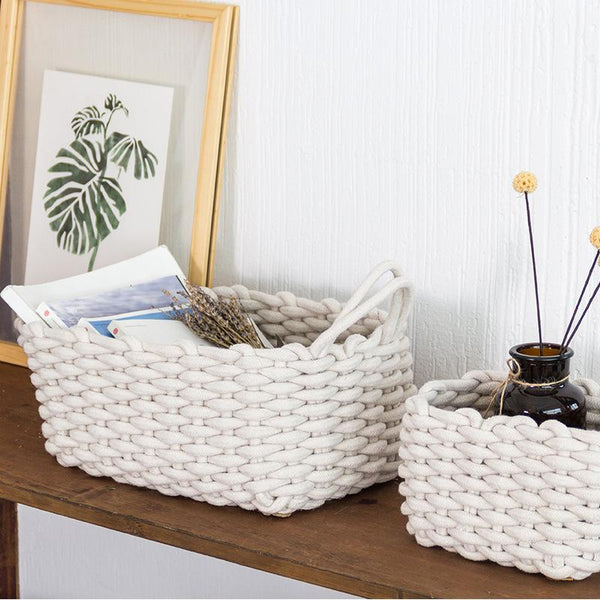 Nordic Thick Cotton Rope Storage Box Simple Basket