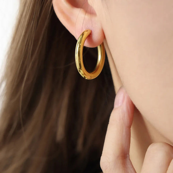 18K Gold Plated Huggie Earrings
