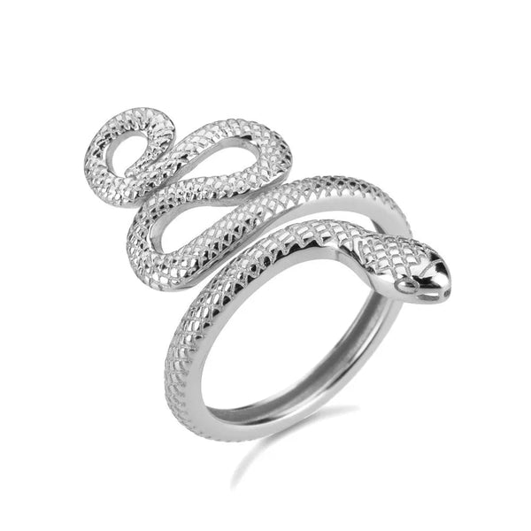 925 Sterling Silver Snake Shape Ring Rings
