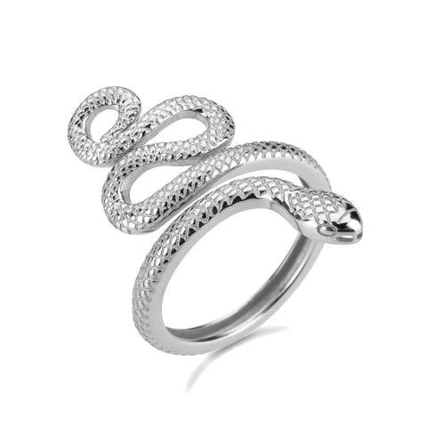 925 Sterling Silver Snake Shape Ring Rings