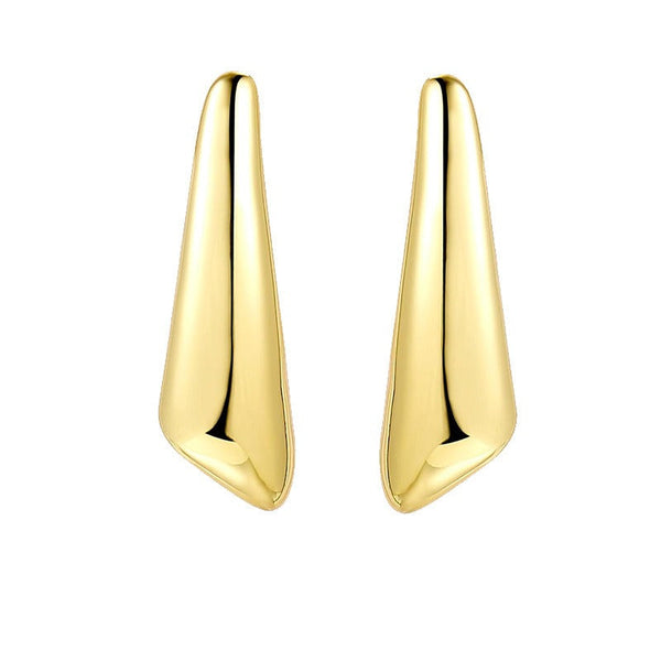 Veile Studios Fashionable Droplet With Light Sensitive Surface Gold Melon Seed Design Earrings