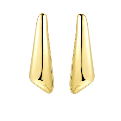 Veile Studios Fashionable Droplet With Light Sensitive Surface Gold Melon Seed Design Earrings