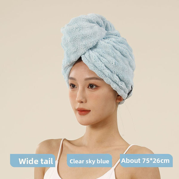 French Style Dry Hair Cap For Adults Extra Large And Thick Strong Water Absorption Quick Drying Care One Piece Head Wrap Towel Towels & Washcloths