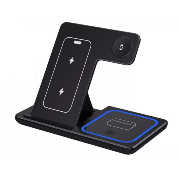 15 Watt 3 In Wireless Charger Stand Foldable Charging Station For Smartphone And Iwatch Chargers & Cradles