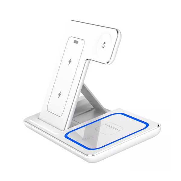 15 Watt 3 In Wireless Charger Stand Foldable Charging Station For Smartphone And Iwatch Chargers & Cradles