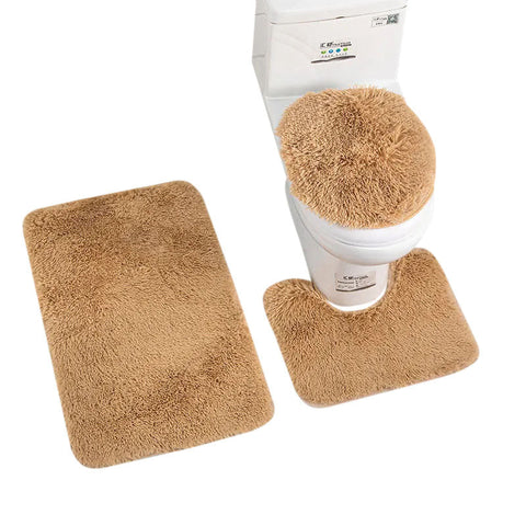 Bath Mat Set Camel Bathroom Silk Tie Dye Non Slip Rug Toilet Lid Cover Bath Mats Rugs & Toilet Covers