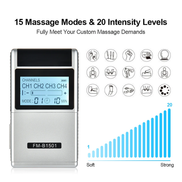 15 Mode Electric Tens Muscle Stimulator Ems Acupuncture Body Massage Digital Machine Electrostimulator Care Massager