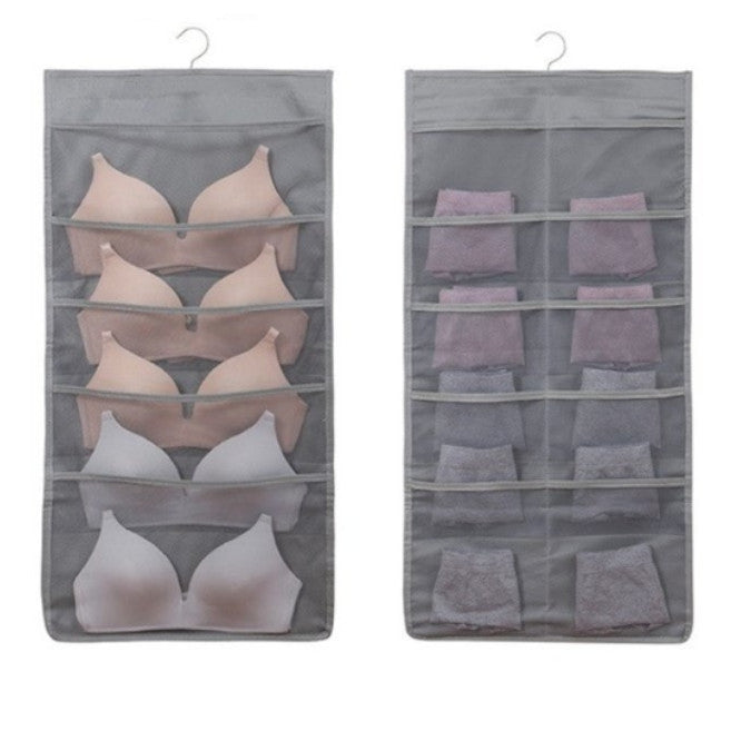 15 Pockets Hanging Organiser Grey Hanging Closet Storage