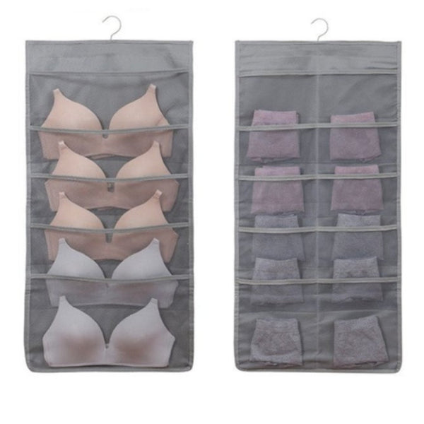 15 Pockets Hanging Organiser Grey Hanging Closet Storage