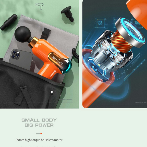 Lcd Display Massage Gun Portable Electronic Massager Neck Whole Body Muscle Massagers