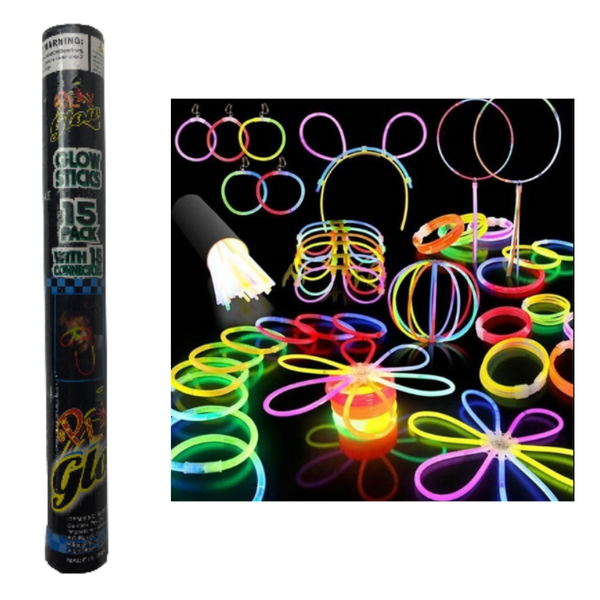 Br 15 Glow Sticks Party Light In The Dark Rave Necklace Disco Bulk Glow Sticks & Glow Jewellery