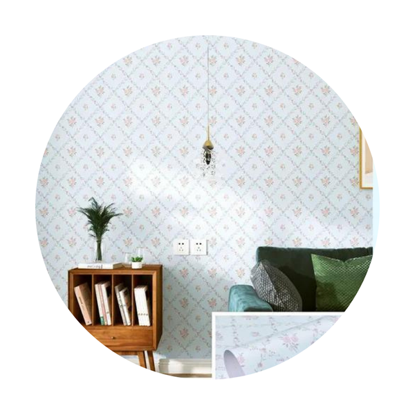 Pastoral Flower Self Adhesive Wallpaper Waterproof Wipeable Stickers Wall Stickers