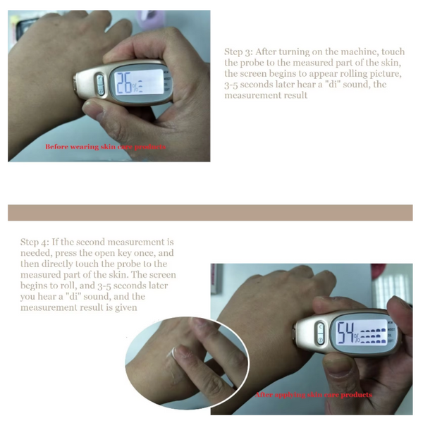 Mini Digital Backlight Lcd Screen 3 In 1 Skin Tester Moisture Oil Softness Detection Analyzer Face Care Tool Facial Cleansing Devices