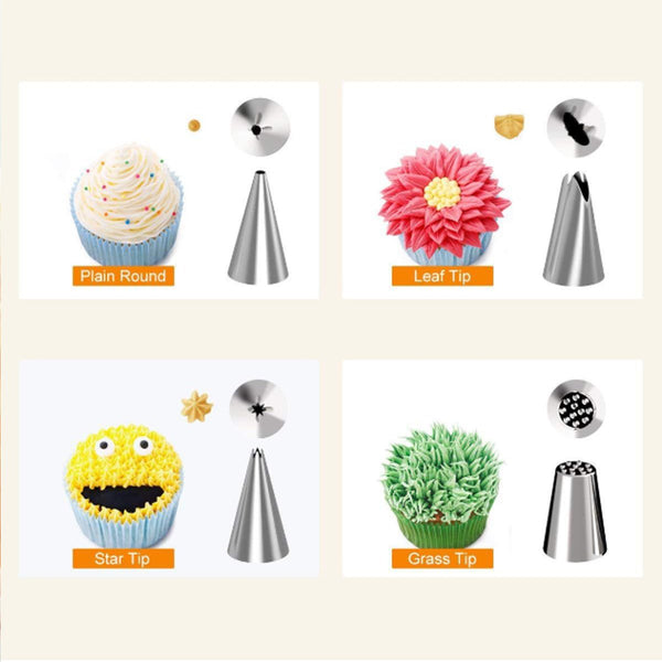 52Pcs / Set Cake Decoration Tools Piping Bags Nozzles Other Baking Supplies Other Decorating Tools