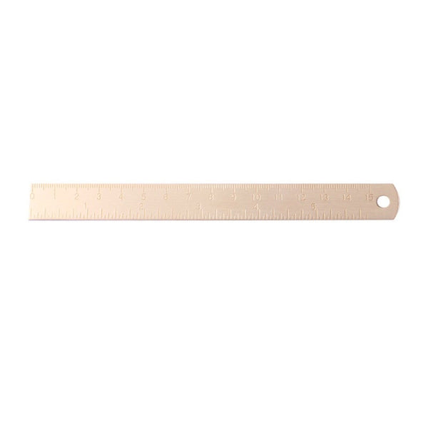 15Cm Brass Straight Ruler For School Office Stationery Metal Painting Drawing Tools Measuring Bookmark School Supplies