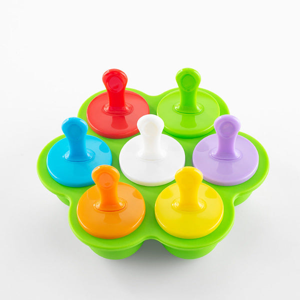 Made Ice Cream 7 Hole Little Silicone Popsicle Multifunctional Tray Mold Ice Cubes Trays & Moulds