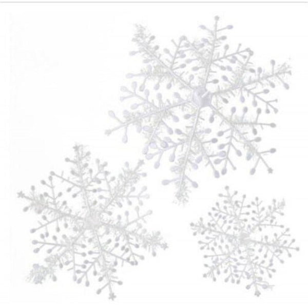 15Pcs Christmas Snowflakes Tree Ornaments Home Party Holiday Festival Decor White 11Cm Seasonal Decorations
