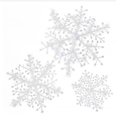 15Pcs Christmas Snowflakes Tree Ornaments Home Party Holiday Festival Decor White 11Cm Seasonal Decorations