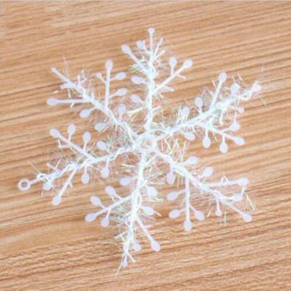 15Pcs Christmas Snowflakes Tree Ornaments Home Party Holiday Festival Decor White 11Cm Seasonal Decorations