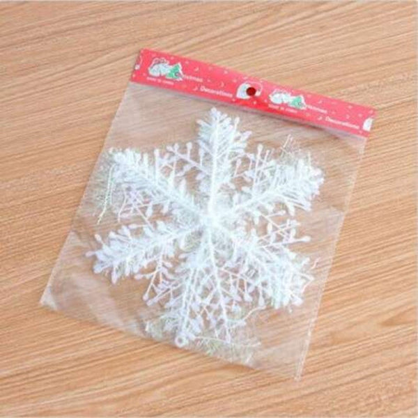 15Pcs Christmas Snowflakes Tree Ornaments Home Party Holiday Festival Decor White 11Cm Seasonal Decorations